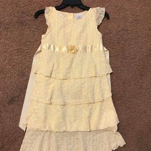 yellow ruffled dress girls size 12